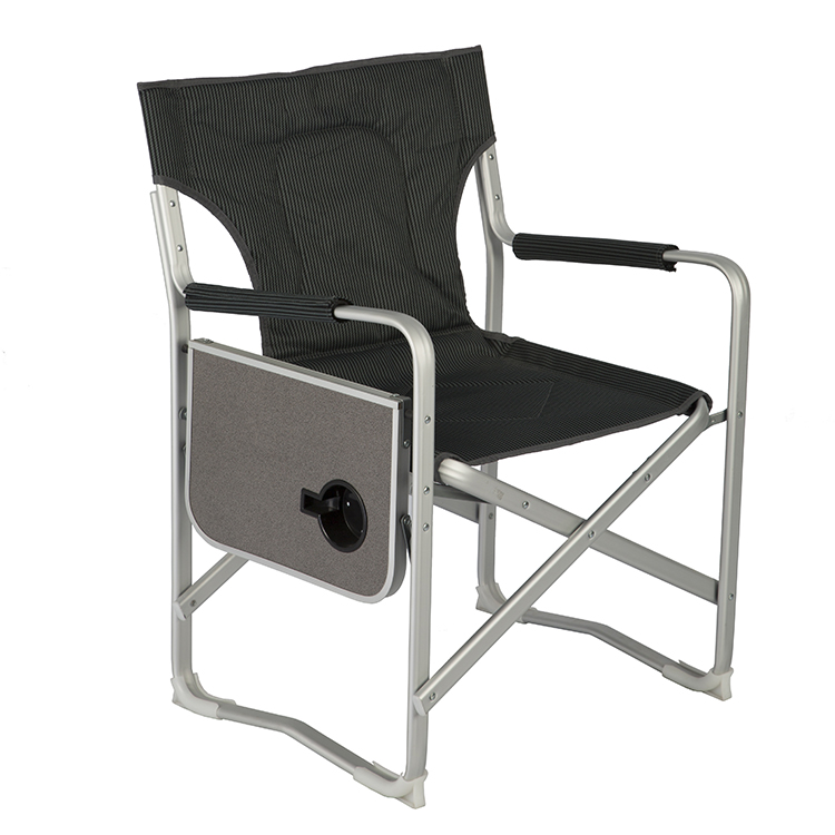Aluminum folding camp chair with side table