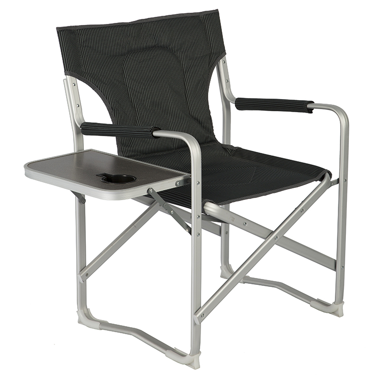 Aluminum folding camp chair with side table