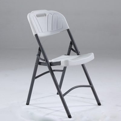 Black comfortable plastic folding chair (2)
