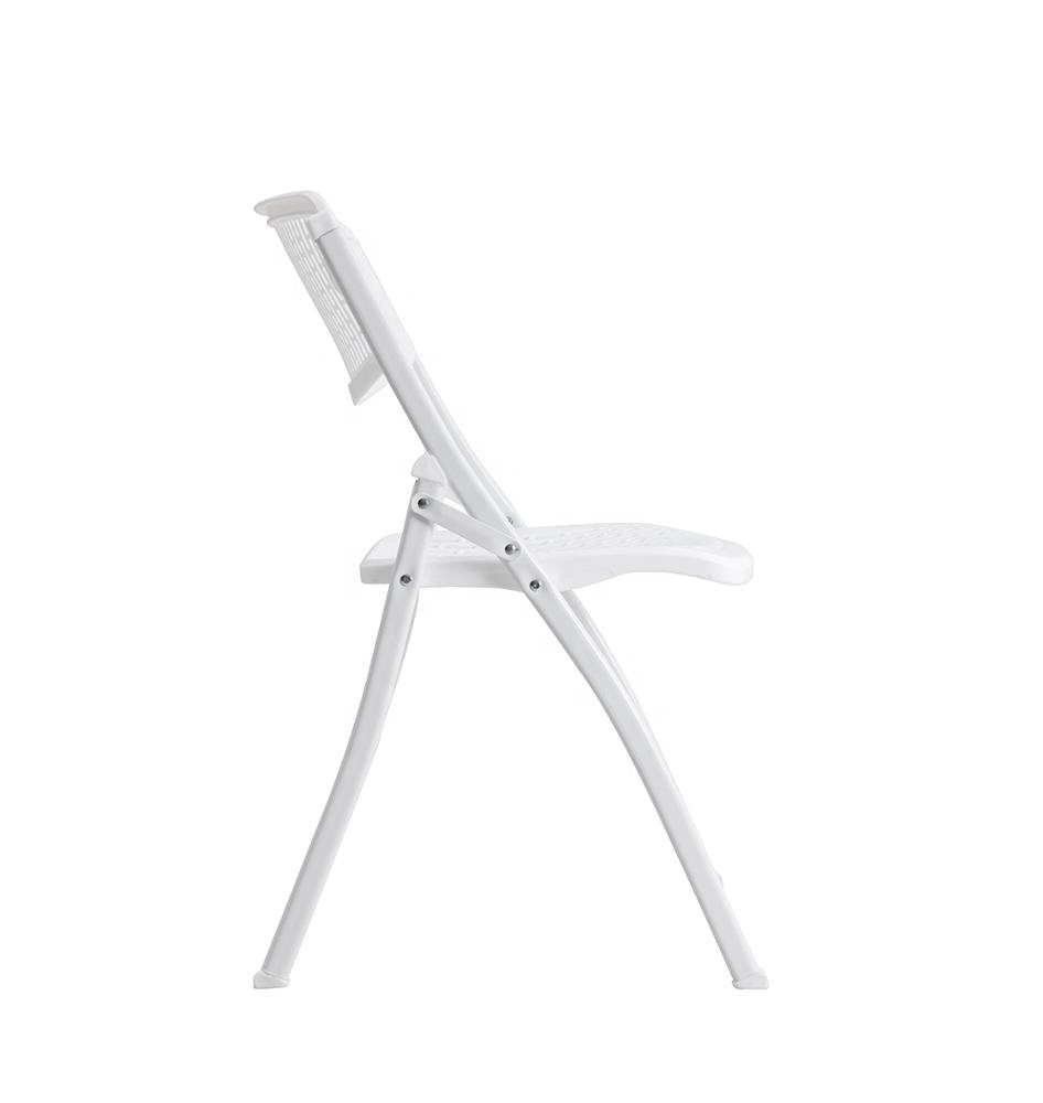 Children's white resin folding chair