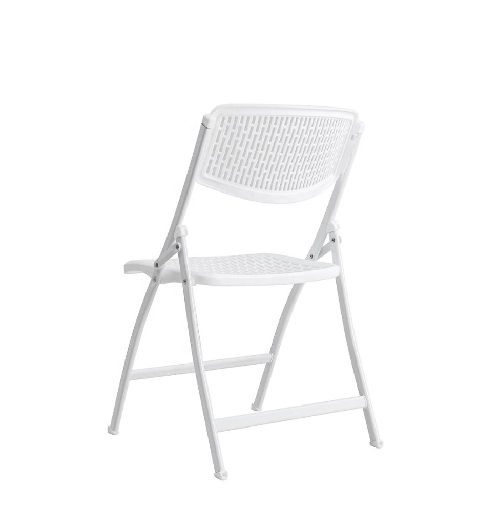 Children's white resin folding chair