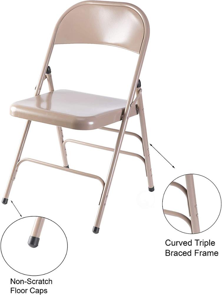 Classic style golden folding metal chair