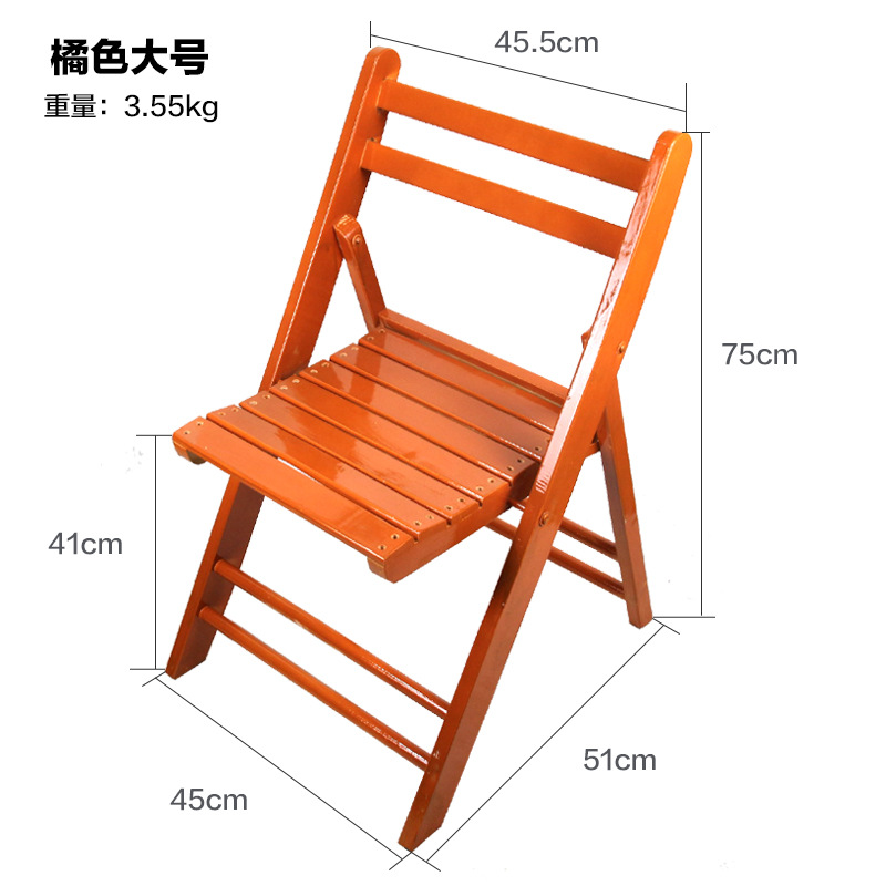 Multisize solid wood foldable chair