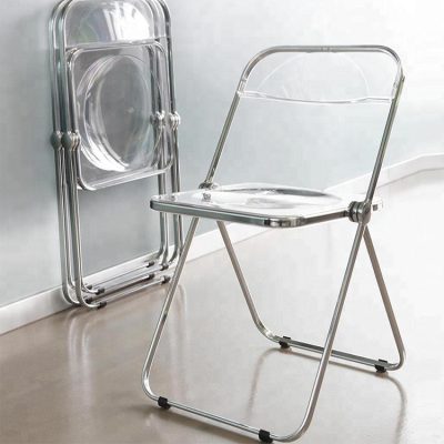 Transparent acrylic plastic folding chair for banquet (4)