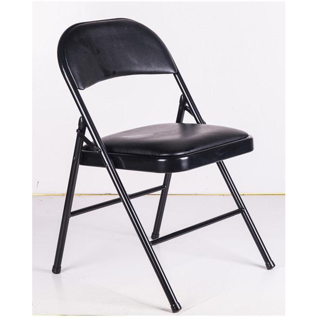 Upholstered metal tube steel folding chair