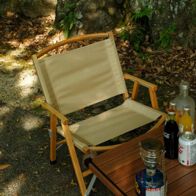 wood folding chair with stainless steel