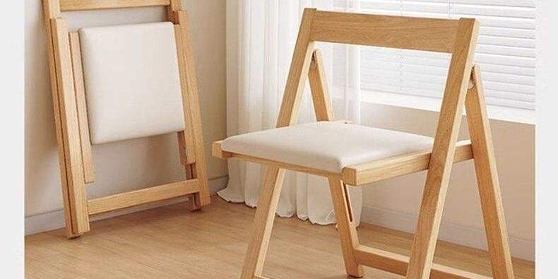 Fully Assembled Wood Folding Chairs with Padded Kitchen Seat (2)