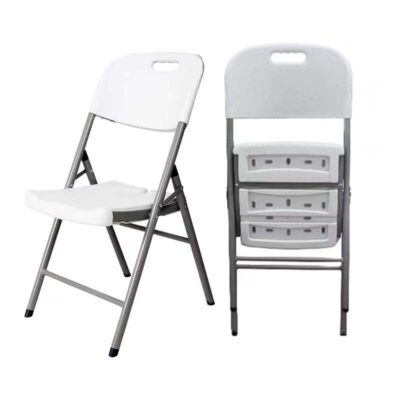 Heavy duty white plastic folding chairs
