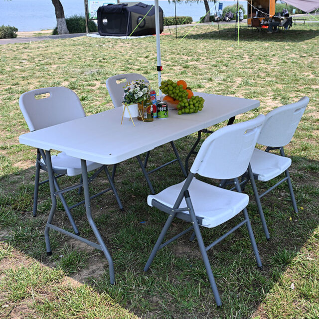Lightweight Plastic Dining Table Chair Sets Supplier for Hotels (2) Lightweight plastic dining table chair