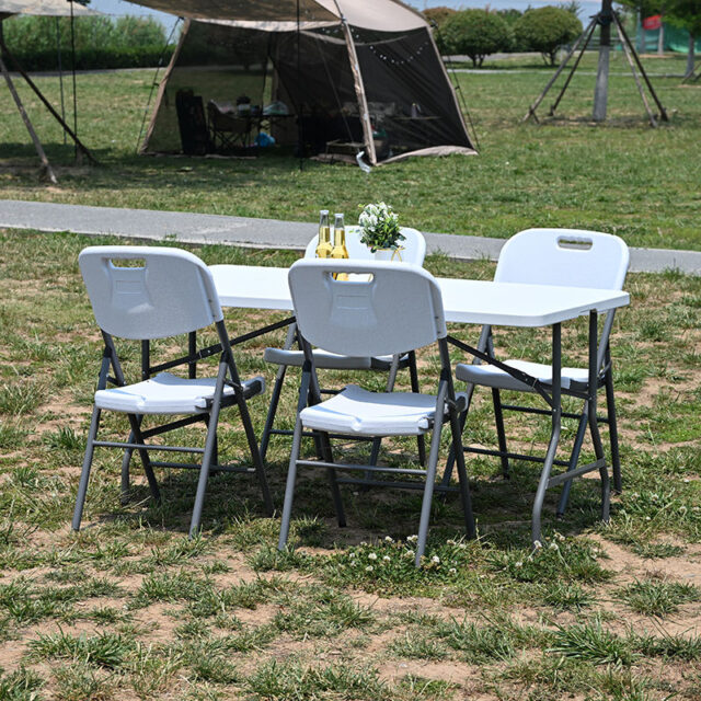 Lightweight Plastic Dining Table Chair Sets Supplier for Hotels (6) Lightweight plastic dining table chair
