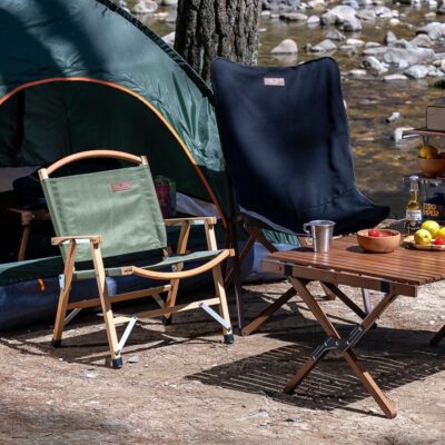 folding chair set with fabric for camping