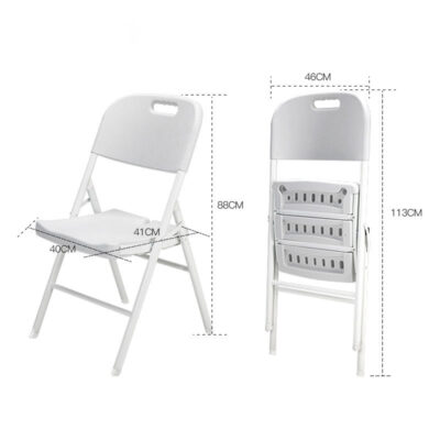 Plastic folding chairs with backrest