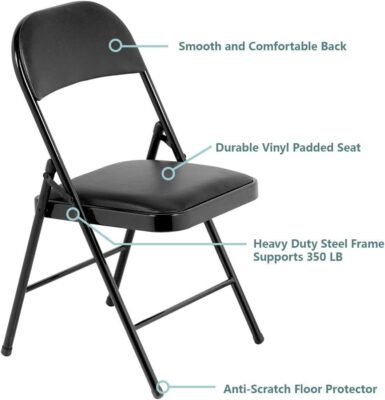 metal folding chair with backrest for garden