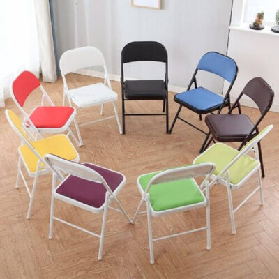 metal folding chair with backrest for garden