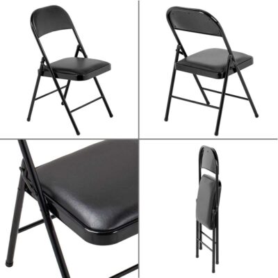 metal folding chair with backrest for garden