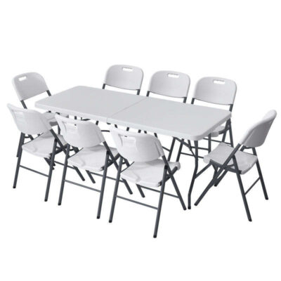 Sturdy White HDPE Plastic Folding Chairs for Indoor & Outdoor Use