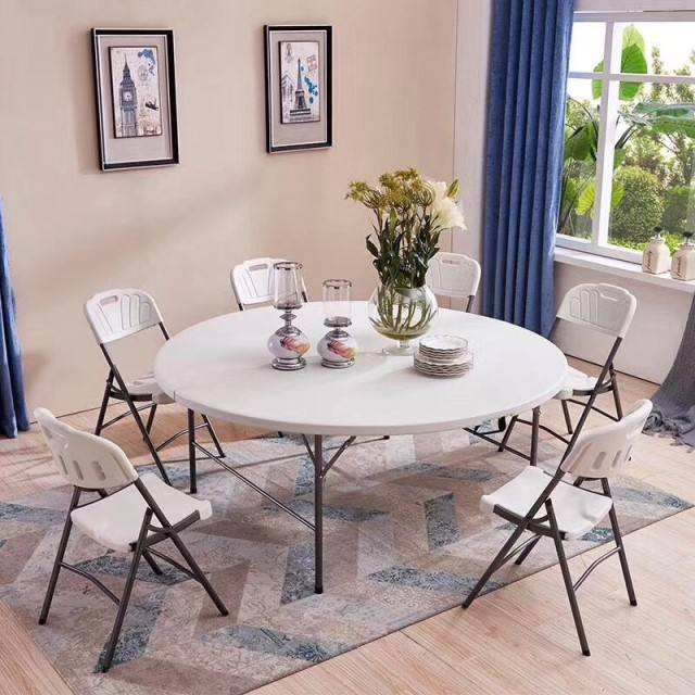 Sturdy White HDPE Plastic Folding Chairs for Indoor & Outdoor Use (2) Sturdy White HDPE Plastic Folding Chairs for Indoor & Outdoor Use