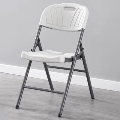 Sturdy White HDPE Plastic Folding Chairs for Indoor & Outdoor Use