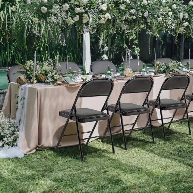 Wholesale Black Steel Metal Folding Chairs with Cushioned Seat (1) Wholesale Black Steel Metal Folding Chairs with Cushioned Seat