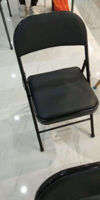 Wholesale Black Steel Metal Folding Chairs with Cushioned Seat