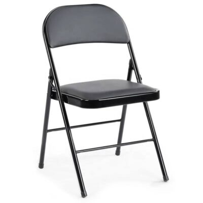 Wholesale Black Steel Metal Folding Chairs with Cushioned Seat
