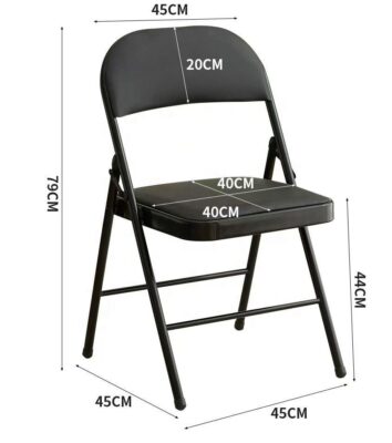 Wholesale Black Steel Metal Folding Chairs with Cushioned Seat
