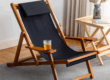 wooden folding beach lounge chair for outdoors