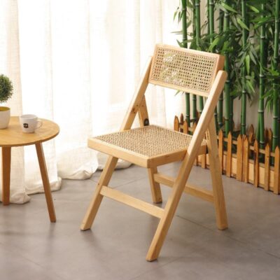 Solid Wood Rattan Folding Chairs