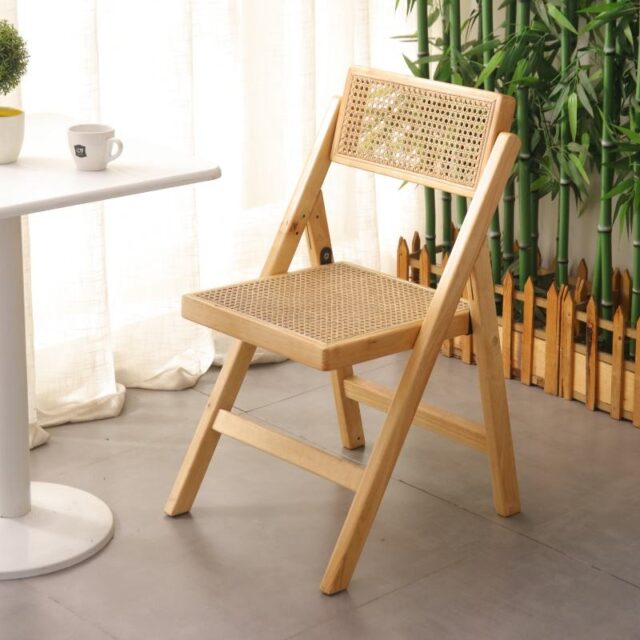 Solid Wood Rattan Folding Chairs