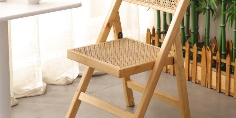 Solid Wood Rattan Folding Chairs