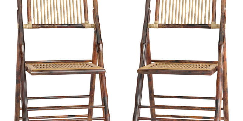 Commercial Bamboo Wood Folding Chairs Set of 2 for Events (5) Bamboo Wood Folding Chairs