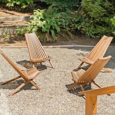 Custom Acacia Wood Folding Lounge Chair