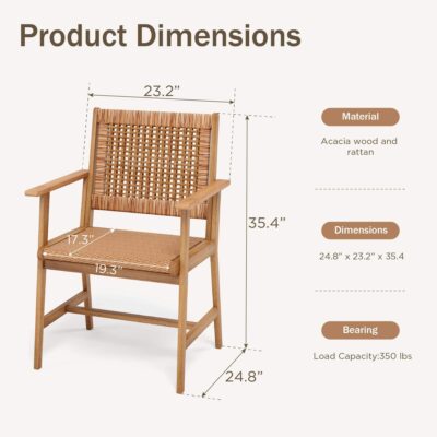 Acacia Wood Outdoor Dining Chairs