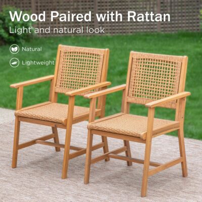 Acacia Wood Outdoor Dining Chairs