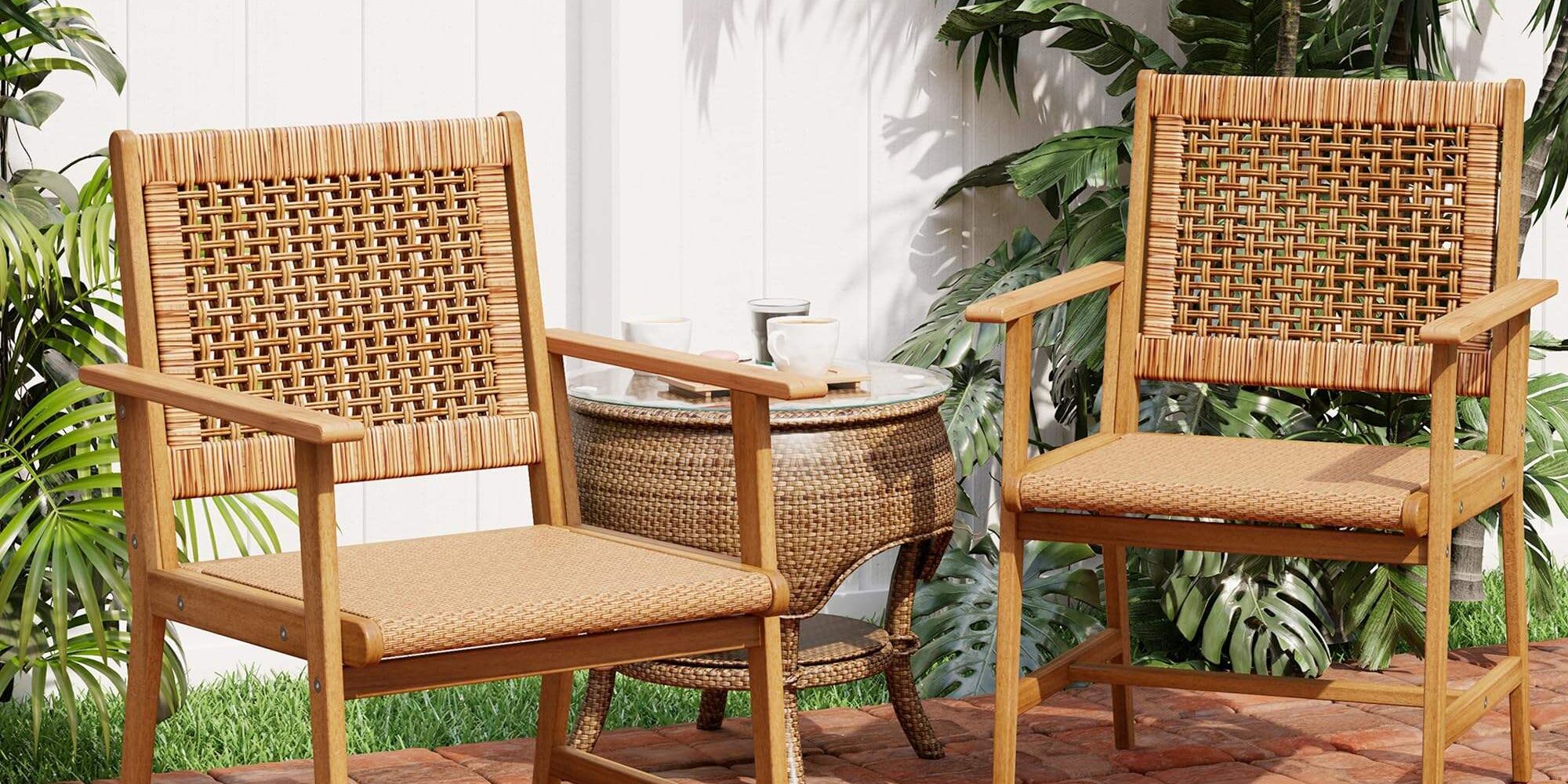 Acacia Wood Outdoor Dining Chairs