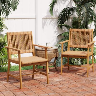 Acacia Wood Outdoor Dining Chairs