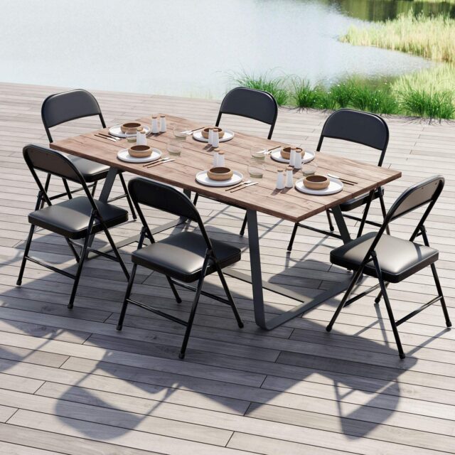 Wholesale Custom Outdoor Stackable Metal Folding Chair (5) Outdoor Stackable Metal Folding Chair