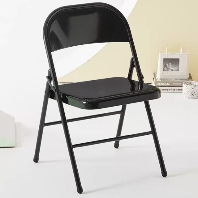 Wholesale Modern Metal Folding Chairs Black and White Steel (2) Modern Metal Folding Chairs
